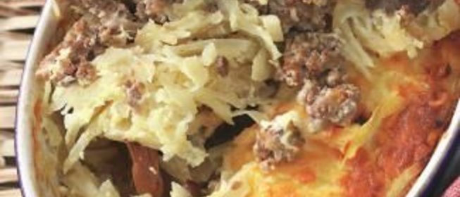 Капустная запеканка с мясным фаршем