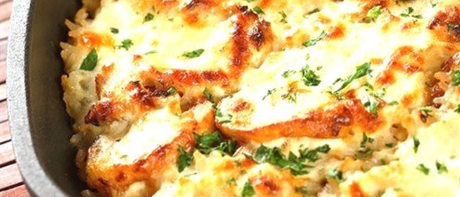 Картофель с шампиньонами в сметане