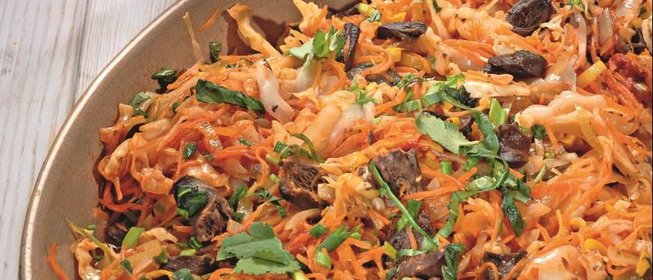 Солянка с куриными сердечками