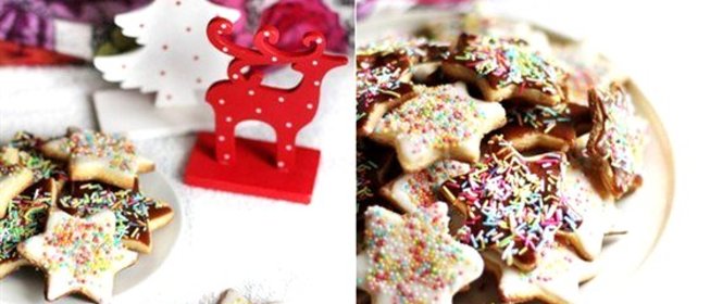 Новогоднее песочное печенье