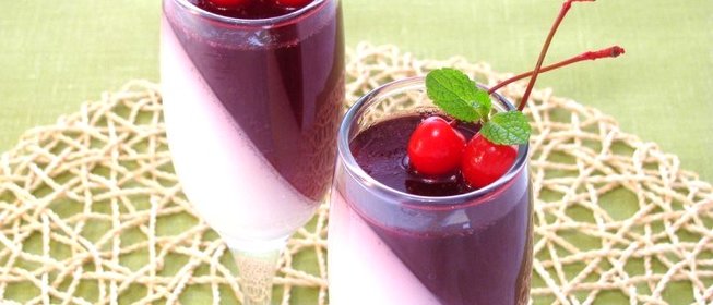 Вишнево-сливочное желе