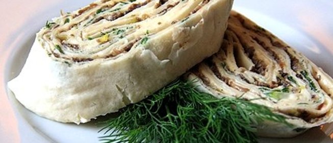 Лаваш с грибами