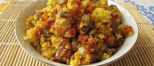 Запеканка из пшена с чечевицей