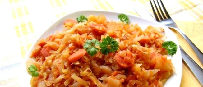 Рагу с сосиской