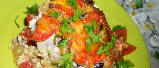 Запеканка с баклажанами и фаршем