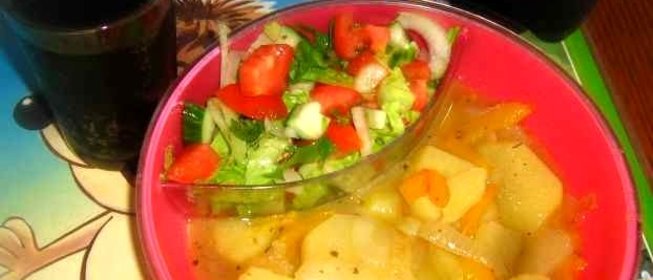 Тушеная картошка с болгарским перцем