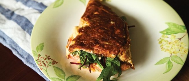 Завтрак за 15 минут - омлет с семгой