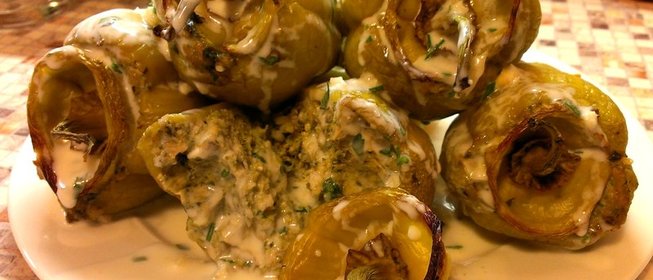 Перец, фаршированный индейкой (Бибяр-долмасы)