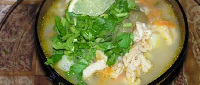 Рассольник из говяжьего рубца