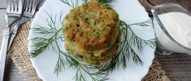 Оладьи из зеленого лука с тмином