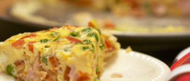 Киш с овощами и мясом