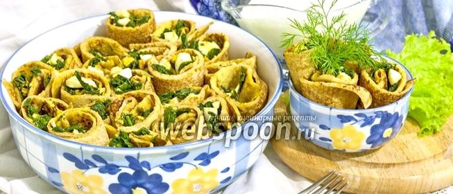 Блины с зеленым луком и яйцом