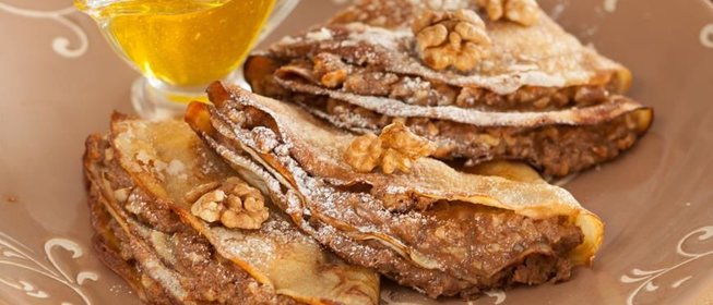 Блинчики с ореховой начинкой