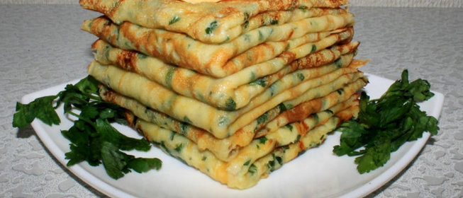 Сырные блинчики с петрушкой