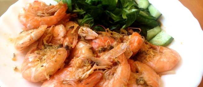 Лимонные креветки