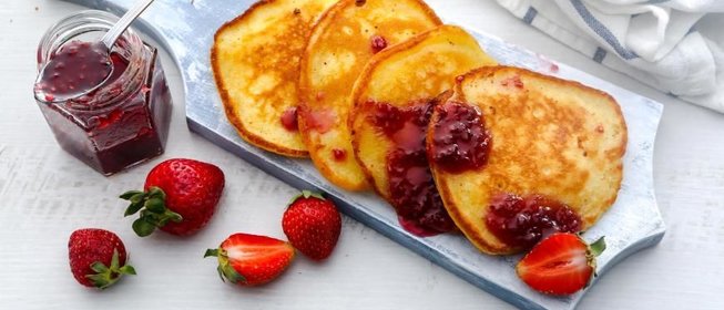 Оладьи на простокваше, с кукурузной мукой
