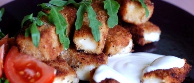 Жареный сулугуни в панировке