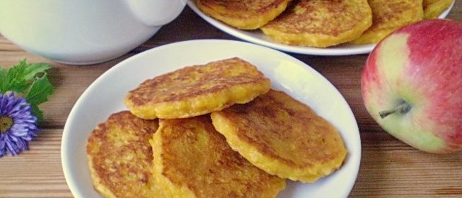 Оладьи из тыквы и яблок