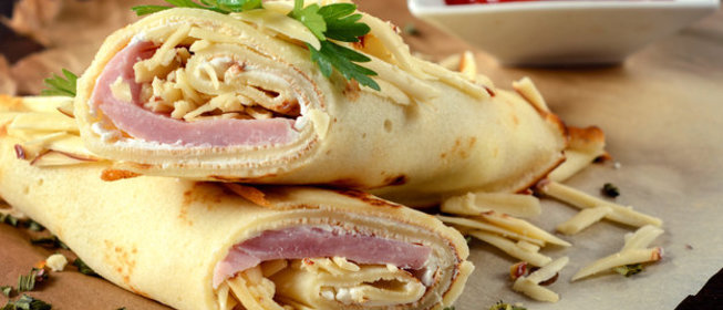 Французские блинчики с ветчиной