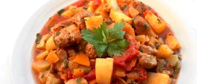 Рагу из свинины с овощами