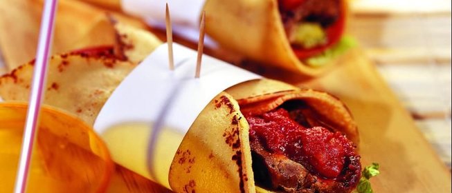 Конверт из блинов с бараниной