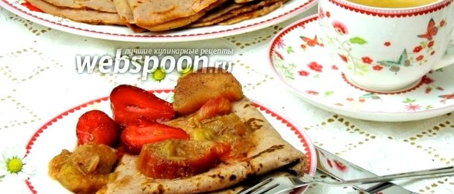 Клубничный «омлет» с ревенем