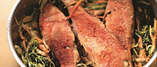 Барабулька и рагу с укропом