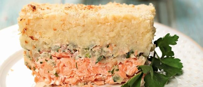 Запеканка с лососем