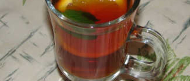 Чай с апельсином, мятой и медом