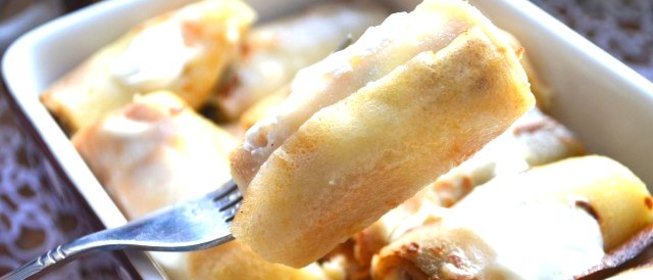 Блинчики с творогом в духовке