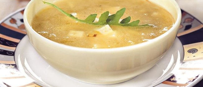 Суп из репчатого лука с брынзой