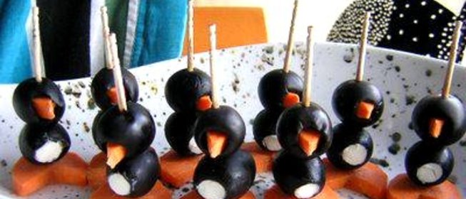 Пингвины из маслин