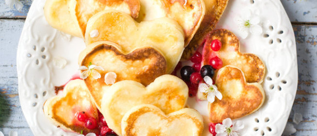 Оладьи в форме сердца