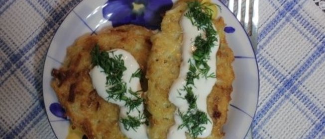 Драники с чесноком