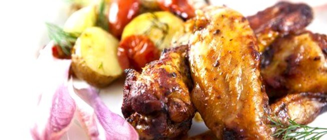 Ароматные куриные крылышки с медом и карри