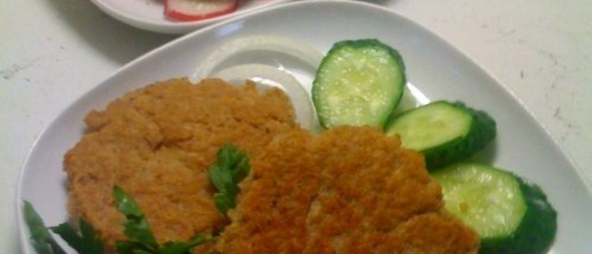 Оладьи из куриного мяса и геркулеса