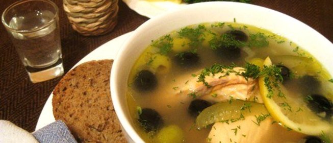 Солянка с семгой