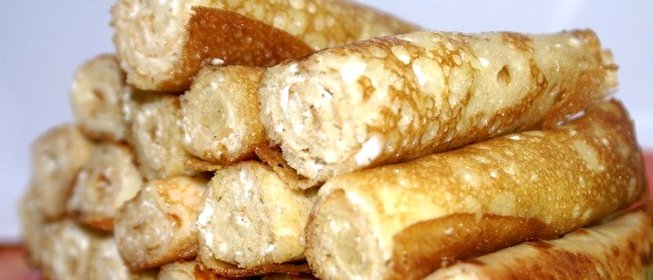 Блинчики с творогом на кефире