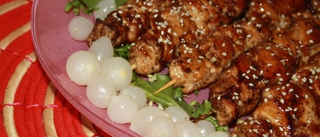 Якитори из куриного филе с соусом терияки