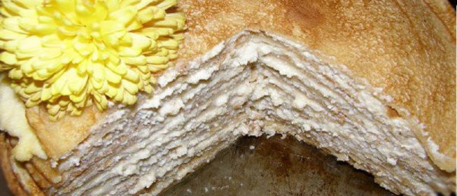 Блинчатый торт с творогом