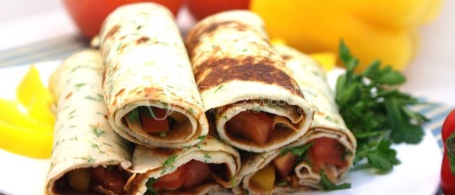 Блины с овощной начинкой