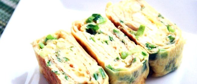 Тамагояки с зеленым луком