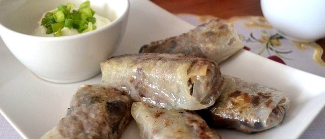 Нэм с мясом и грибами