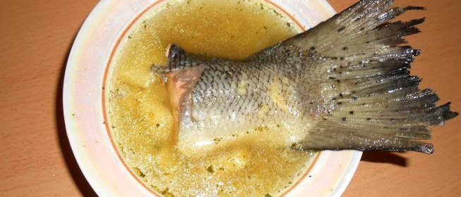 Уха из семги с пшеном