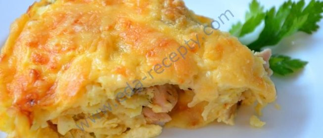 Блинный пирог с курицей и грибами Улитка