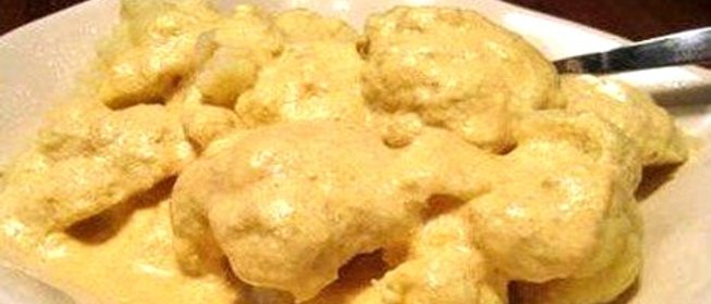 Цветная капуста, тушеная в сметане