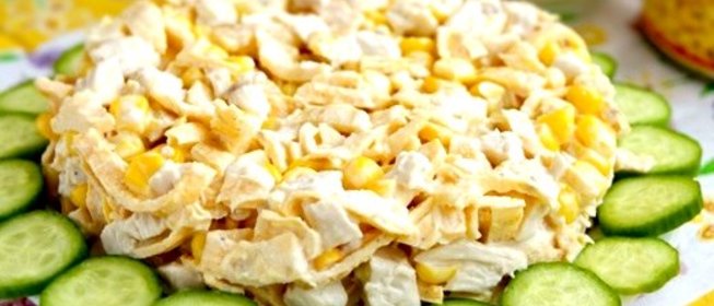 Салат с блинчиками из яиц