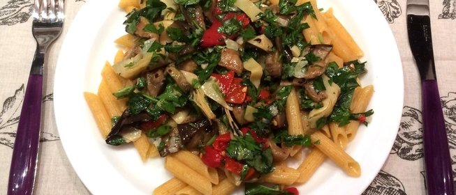 Пенне с овощным рагу