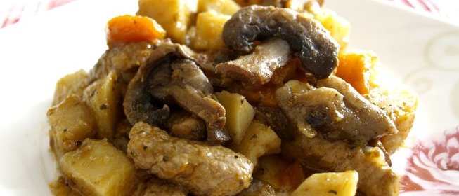 Рагу с мясом и грибами