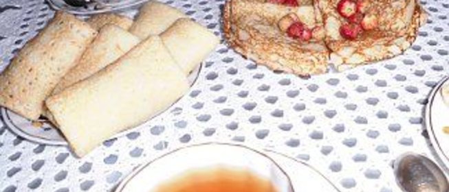 Блинчики с земляникой